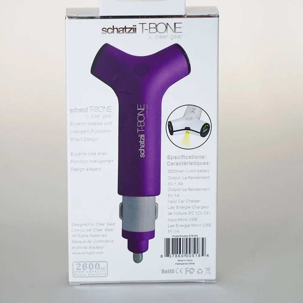 Purple Schatzii T-BONE car charger / power bank